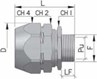 Муфта двойной фиксации для металлорукава в стальной оплетке и ввода в коробку - схема
